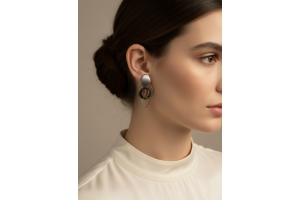 Сережки з вишивкою "Бутони троянд" МС005